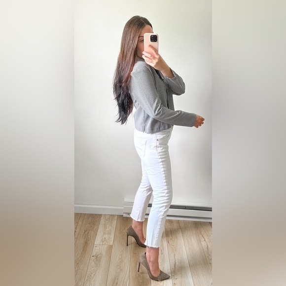 Adolfo Studio Vintage Black White Gingham Check boxy Button Up Shirt sz 10P - Picture 6 of 10